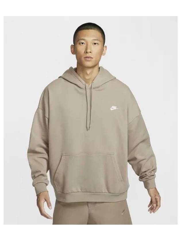 Club Fleece Oversized French Terry Pullover Hoodie Khaki - NIKE - BALAAN 1