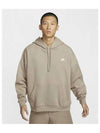 Club Fleece Oversized French Terry Pullover Hoodie M Khaki White HJ1817 247 - NIKE - BALAAN 1