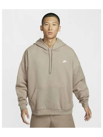 Club Fleece Oversized French Terry Pullover Hoodie Khaki - NIKE - BALAAN 2