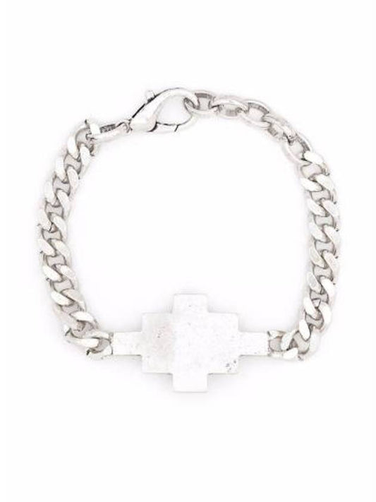 Cross Chain Link Bracelet Silver - MARCELO BURLON - BALAAN.