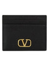 V Logo Signature Card Wallet Black - VALENTINO - BALAAN 2