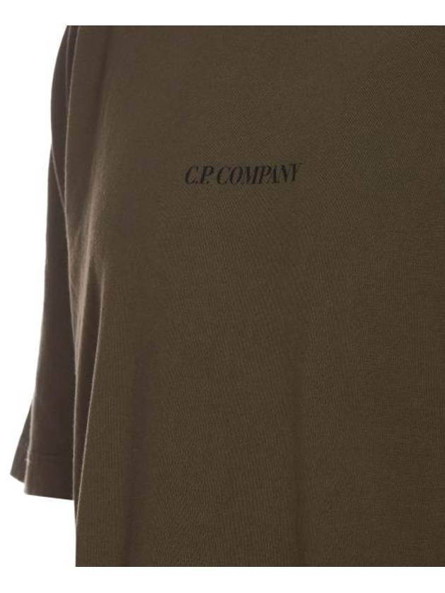 24/1 Jersey Garment Dyed Logo Short Sleeve T-Shirt Green - CP COMPANY - BALAAN 4