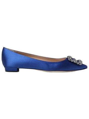 Hangisi Satin Flats Blue - MANOLO BLAHNIK - BALAAN 1