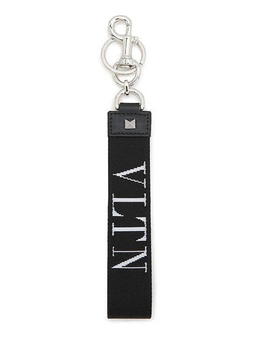 Logo Strap Key Ring Black - VALENTINO - BALAAN 1