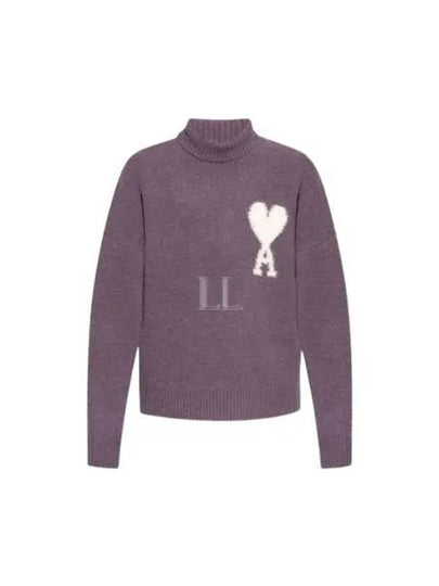 Alpaca Wool Blend Turtleneck Lilac - AMI - BALAAN 2