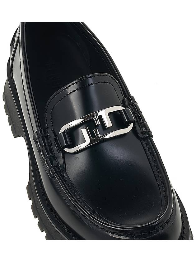 O'Lock Round Toe Calfskin Loafers Black - FENDI - BALAAN 9