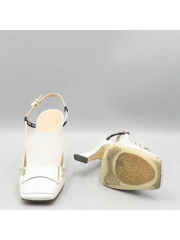 8J6938 White Leather F Freedom Slingback Pumps Women s Shoes - FENDI - BALAAN 4