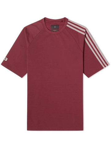 3 Stripe Short Sleeve T-Shirt Shadow Red - Y-3 - BALAAN 1