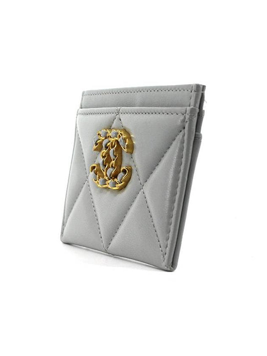 CH 19 Lambskin light blue card wallet gold CH31WT038 - CHANEL - BALAAN 2