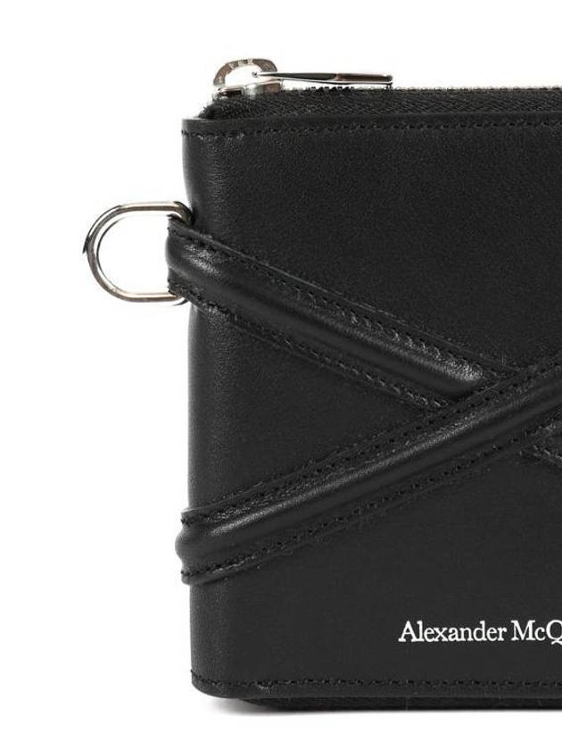 Zip Around Bill Foldo Leather Half Wallet Black - ALEXANDER MCQUEEN - BALAAN 4