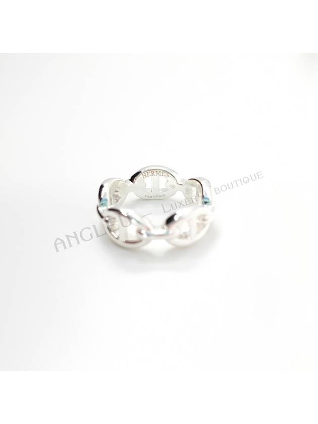 Small Chaine D'Ancre Enchainee Ring Silver - HERMES - BALAAN 5