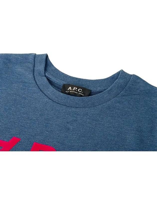 Women's Pink Neon VPC Logo Sweatshirt Blue - A.P.C. - BALAAN 4