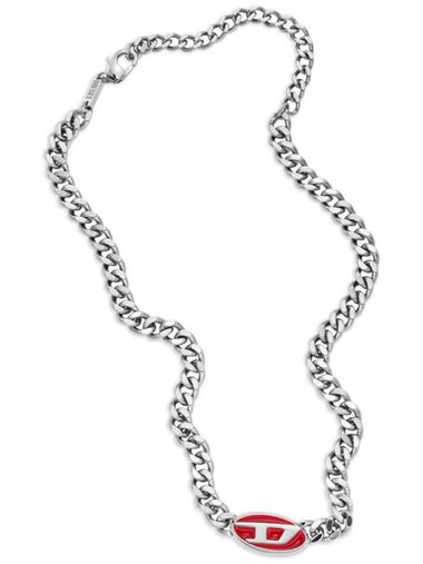 red red enamel chain necklace silver - DIESEL - BALAAN 1