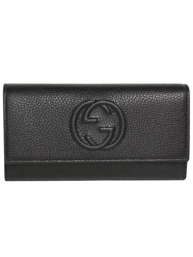 Interlocking GG Soho Leather Long Wallet Black - GUCCI - BALAAN 2