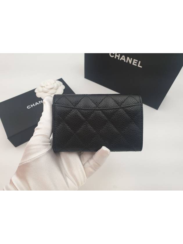 Classic Grained Calfskin Card Wallet Black - CHANEL - BALAAN 4