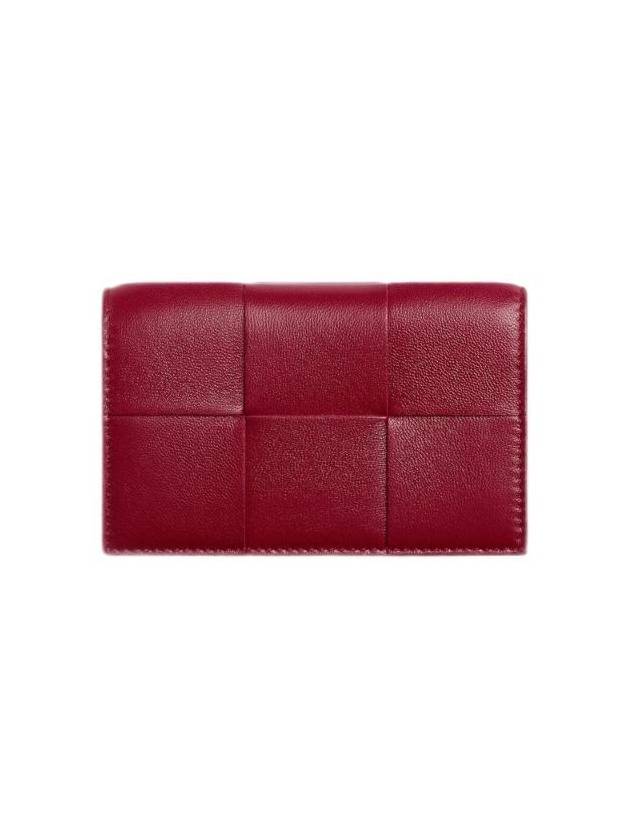 Bottega Veneta Cassette Business Card Case Dark Red Bliss Washed 651396VCQC96342 - BOTTEGA VENETA - BALAAN 1