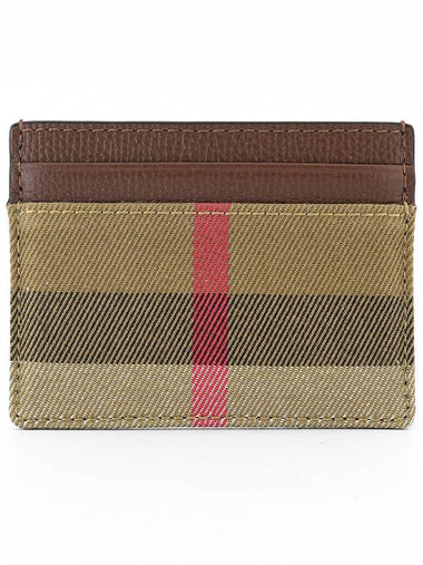 Card wallet 80731421 Tan leather fabric Sandon men women - BURBERRY - BALAAN 1