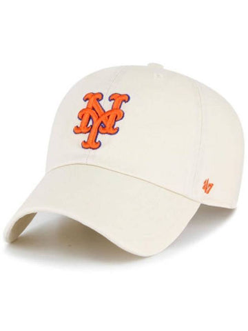 NY Big Logo New York Mets Premium Line Ball Cap Natural - 47BRAND - BALAAN 1