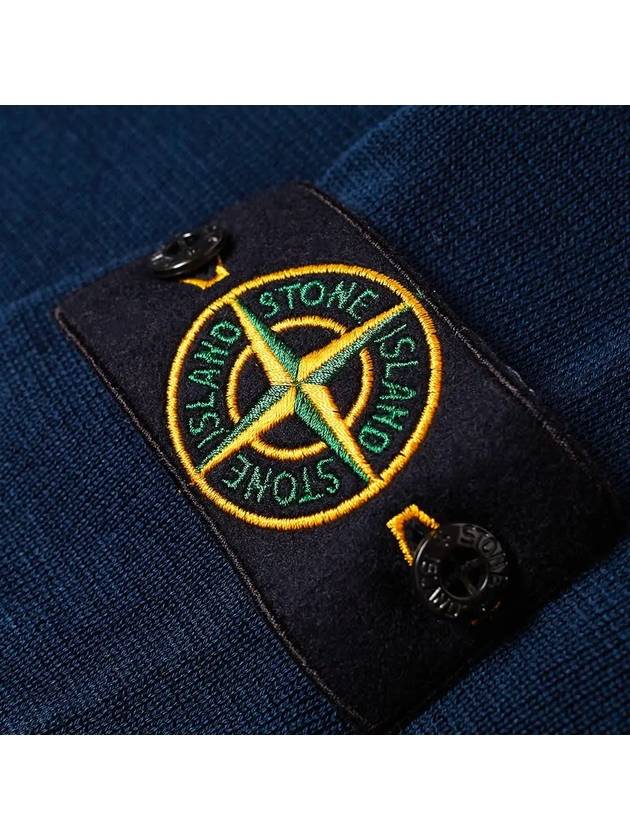 Men's Logo Wappen Crew Neck Knit Sweatshirt Navy - STONE ISLAND - BALAAN 3