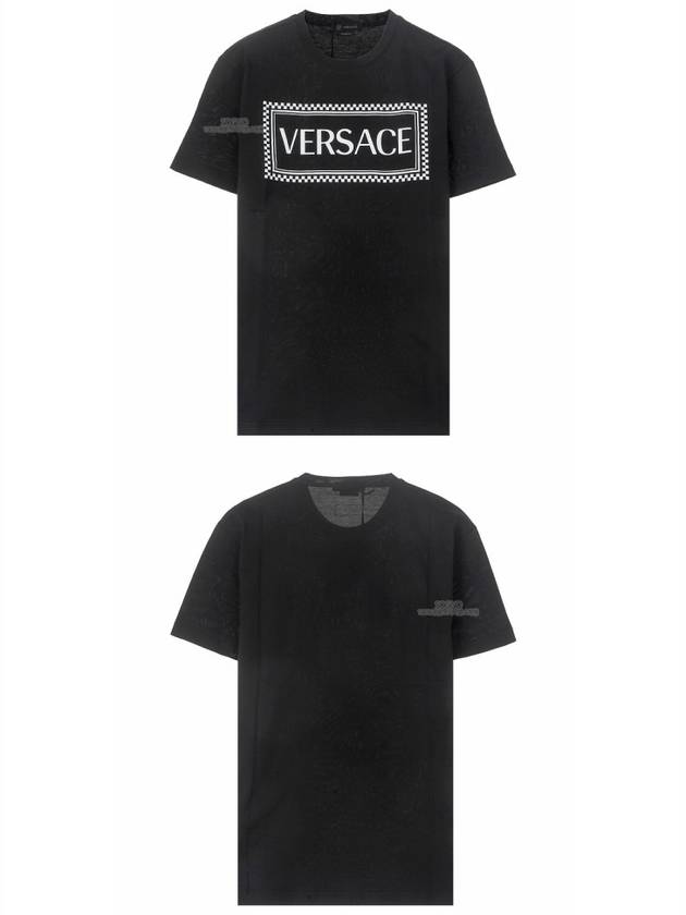 Box Logo Printed Short Sleeve T-Shirt Black - VERSACE - BALAAN 6