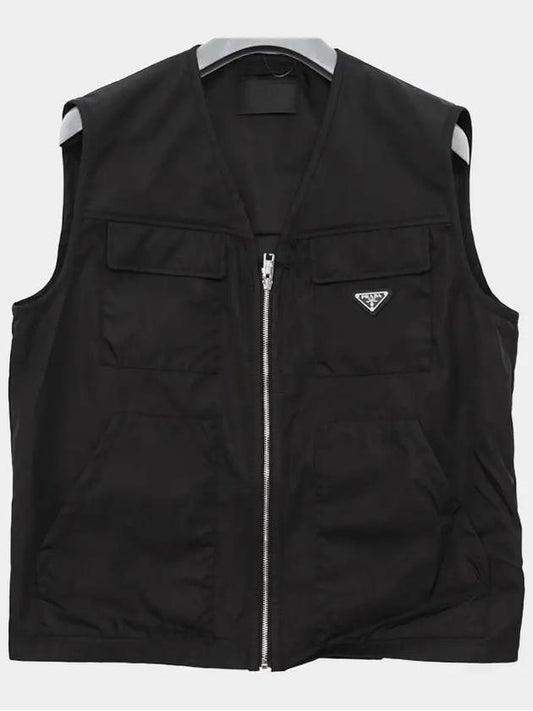 Zipper Re-Nylon Vest Black - PRADA - BALAAN 2