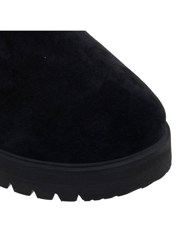 MON Suede Slippers Black - MONCLER - BALAAN.