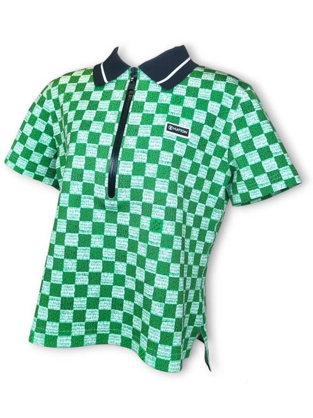 LV Match Checkerboard Polo Shirt 1AA8YR - LOUIS VUITTON - BALAAN 2