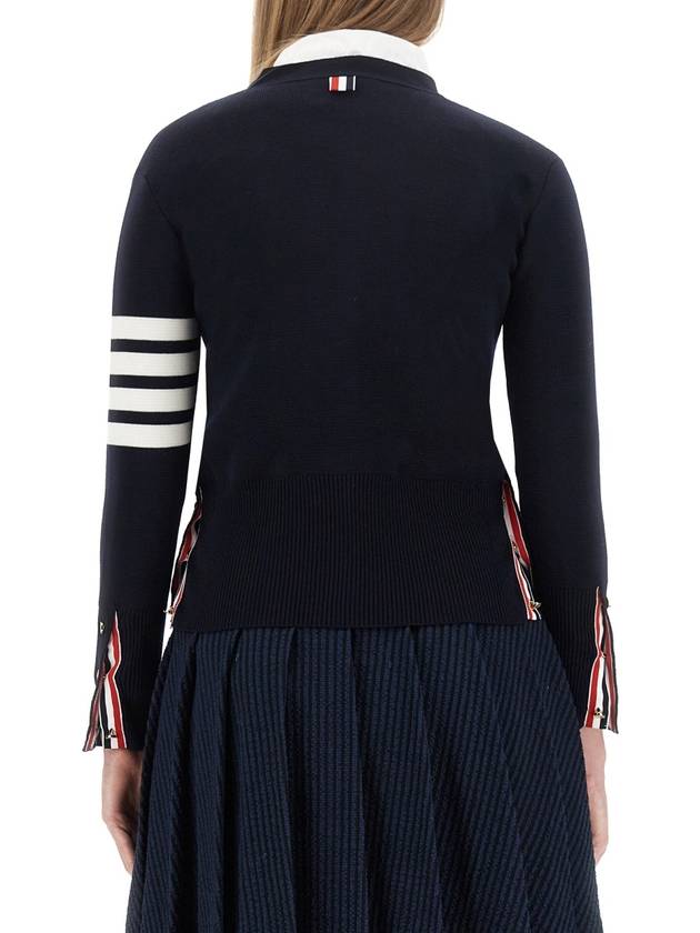 CARDIGAN CON SCOLLO A V - THOM BROWNE - BALAAN 8