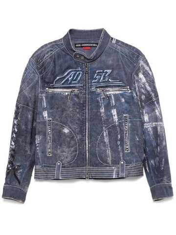 Zen Trompe L'oeil Rider Denim Jacket Navy - ANDERSSON BELL - BALAAN 1