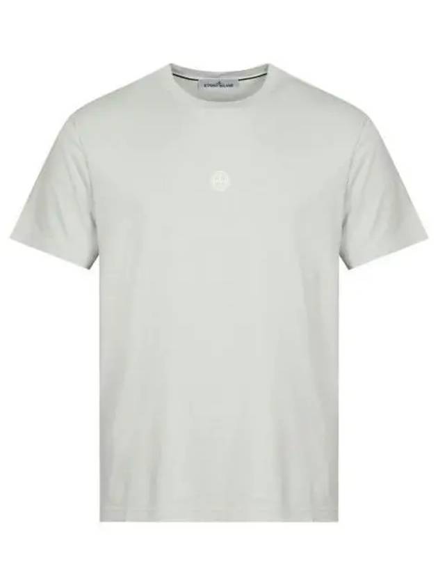 Embroidered Logo Short Sleeve T-Shirt Pearly Grey - STONE ISLAND - BALAAN 2