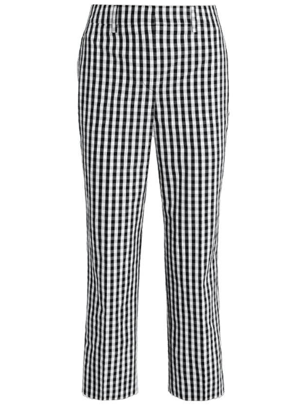 Gingham Cropped Pants Black White - BURBERRY - BALAAN 1