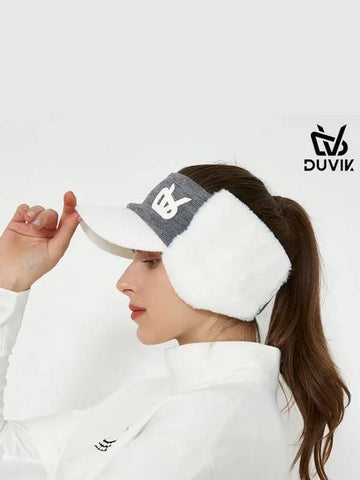 knitted fur sun visor DC4WAP001GY - DUVIK - BALAAN 1