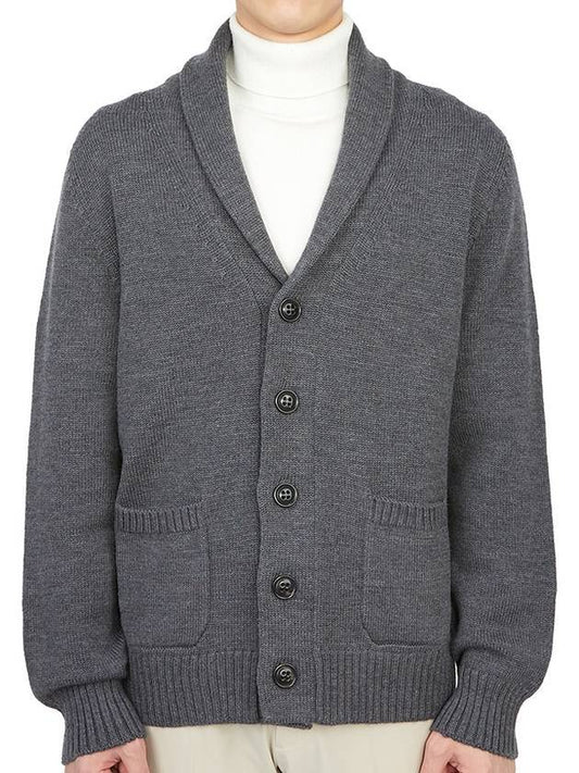 Men's Wool Cardigan Grey - DRUMOHR - BALAAN 1