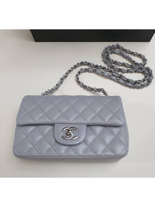 Classic Lambskin Mini Shoulder Bag Light Grey - CHANEL - BALAAN 8