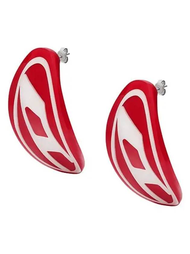 Logo Resin Earrings Red - DIESEL - BALAAN 3