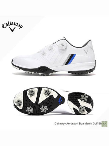 callaway Boa CG Aerosports Men s Spike Shoes Golf White Blue - CALLAWAY GOLF - BALAAN 1