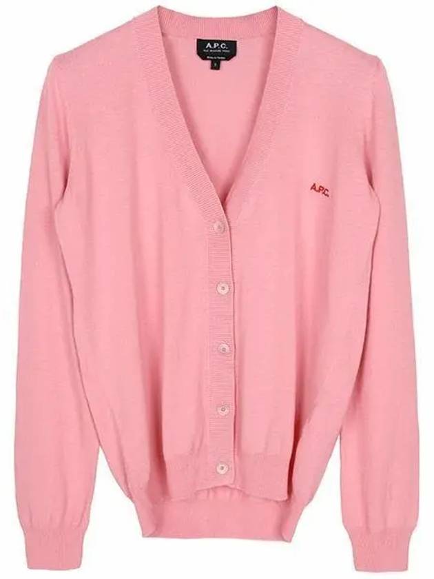 Bella Logo Embroidery Cardigan Pink - A.P.C. - BALAAN 2