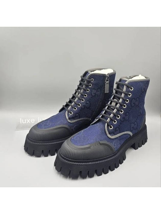 Men s Maxi GG Lace Up Boots 699970 - GUCCI - BALAAN 1