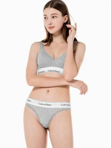 Underwear Women s Modern Cotton Lift Bra Set Grey - CALVIN KLEIN - BALAAN 1