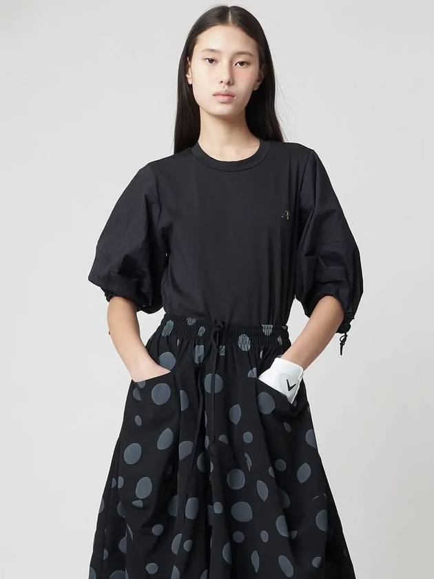 Bubble Sleeve Blouse Black - ATHPLATFORM - BALAAN 1