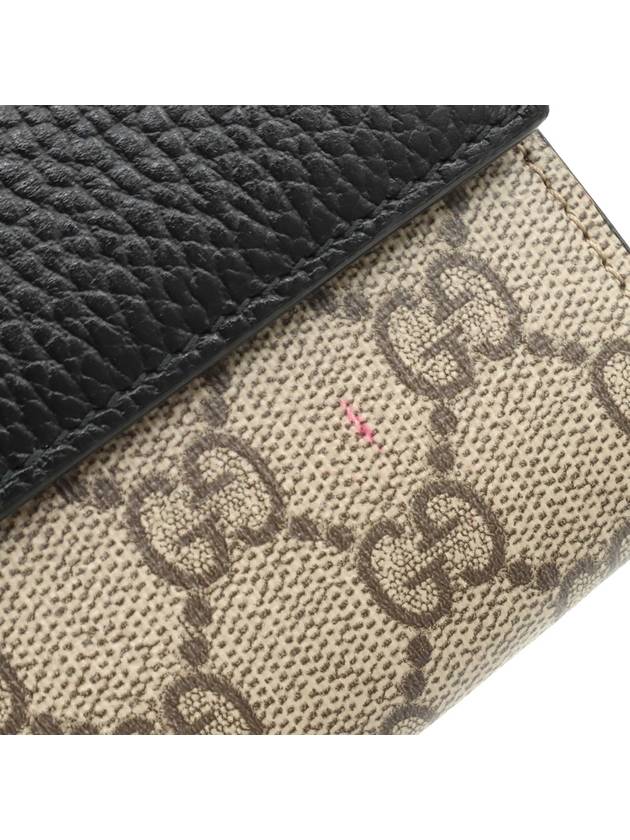 GG Supreme Canvas Black Leather Gold Plated Marmont Long Wallet 456116 - GUCCI - BALAAN 8