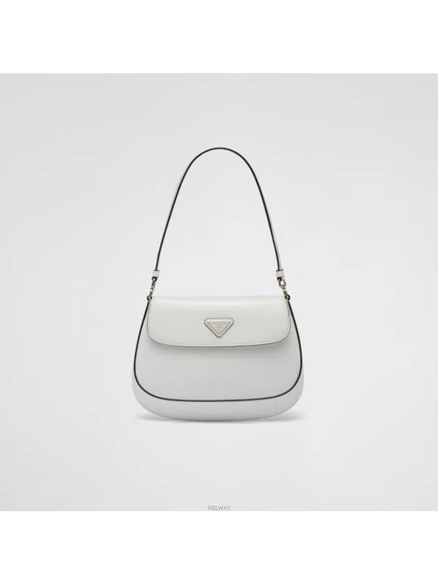 Lux You Flap Cleo Brushed Leather Shoulder Bag White 1BD311 - PRADA - BALAAN 8