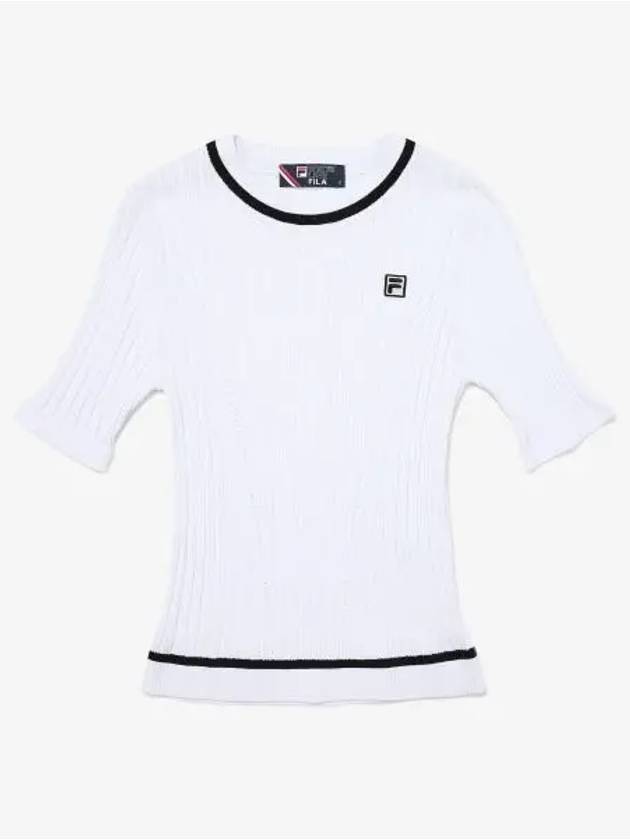 Knit diagonal round t shirt FS2RSG2371FWHI - FILA - BALAAN 1