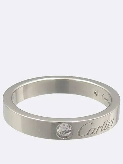 B4051350 PT950 Platinum Gold C de Cartier 1 Point Diamond Wedding Band Ring No 10 - CARTIER - BALAAN 2