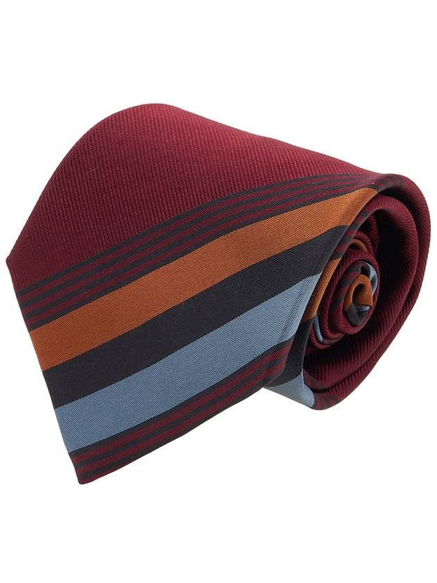 Classic Striped Silk Tie Bordeaux - VIVIENNE WESTWOOD - BALAAN 10