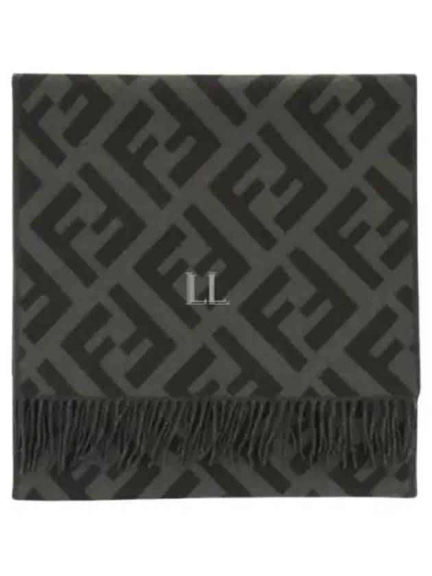 FF Motif Fringe Cashmere Scarf Green - FENDI - BALAAN 2