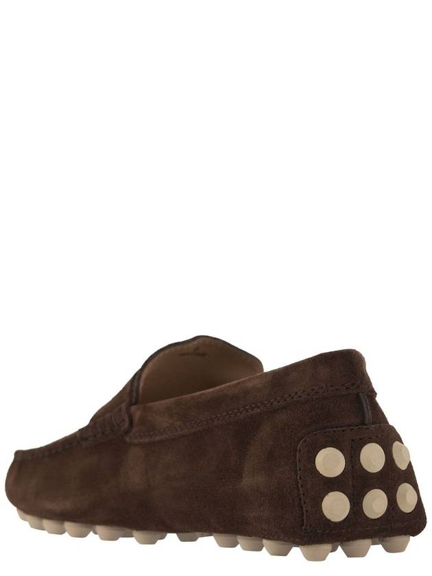 Gommino Bubble Suede Driving Shoes Brown - TOD'S - BALAAN 4