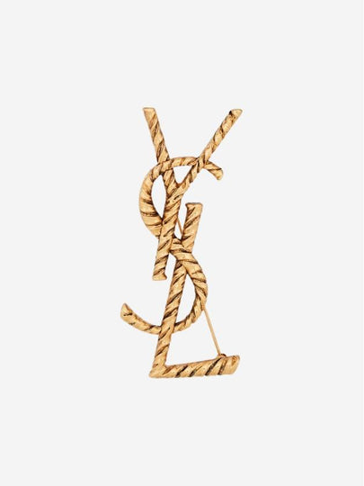 Opyum Ysl Twisted Brooch In Metal Gold - SAINT LAURENT - BALAAN 2