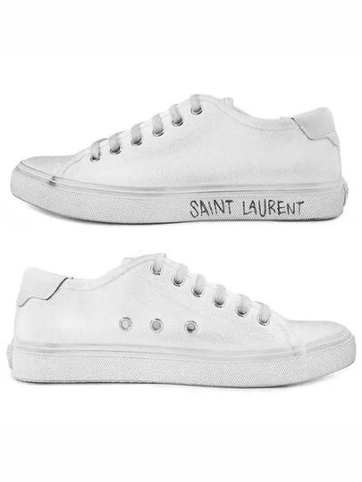 Women's Malibu Canvas Low Top Sneakers White - SAINT LAURENT - BALAAN 2