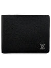 Multiple Taiga Leather Half Wallet Black - LOUIS VUITTON - BALAAN.